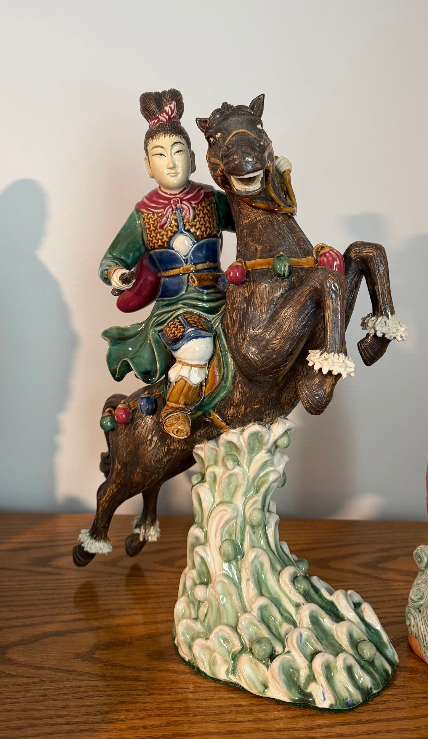 Vintage Chinese Roof Tile - Warrior on Horseback