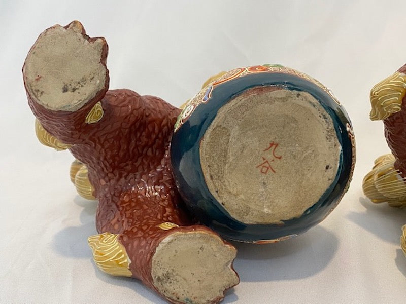 Meiji Period Kutani Foo Dogs