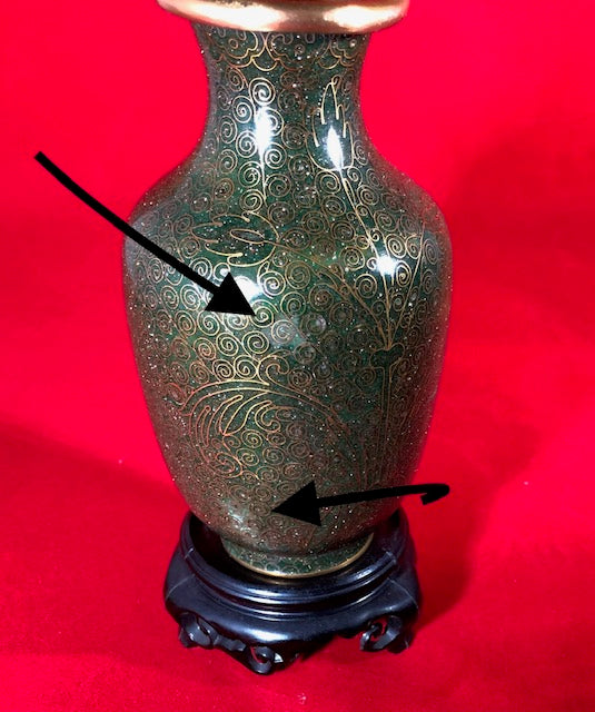 Chinese Aventurine Cloisonne Vase