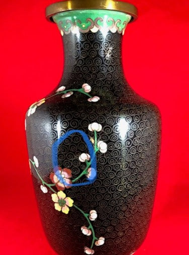 Antique Cloisonne Vase Black