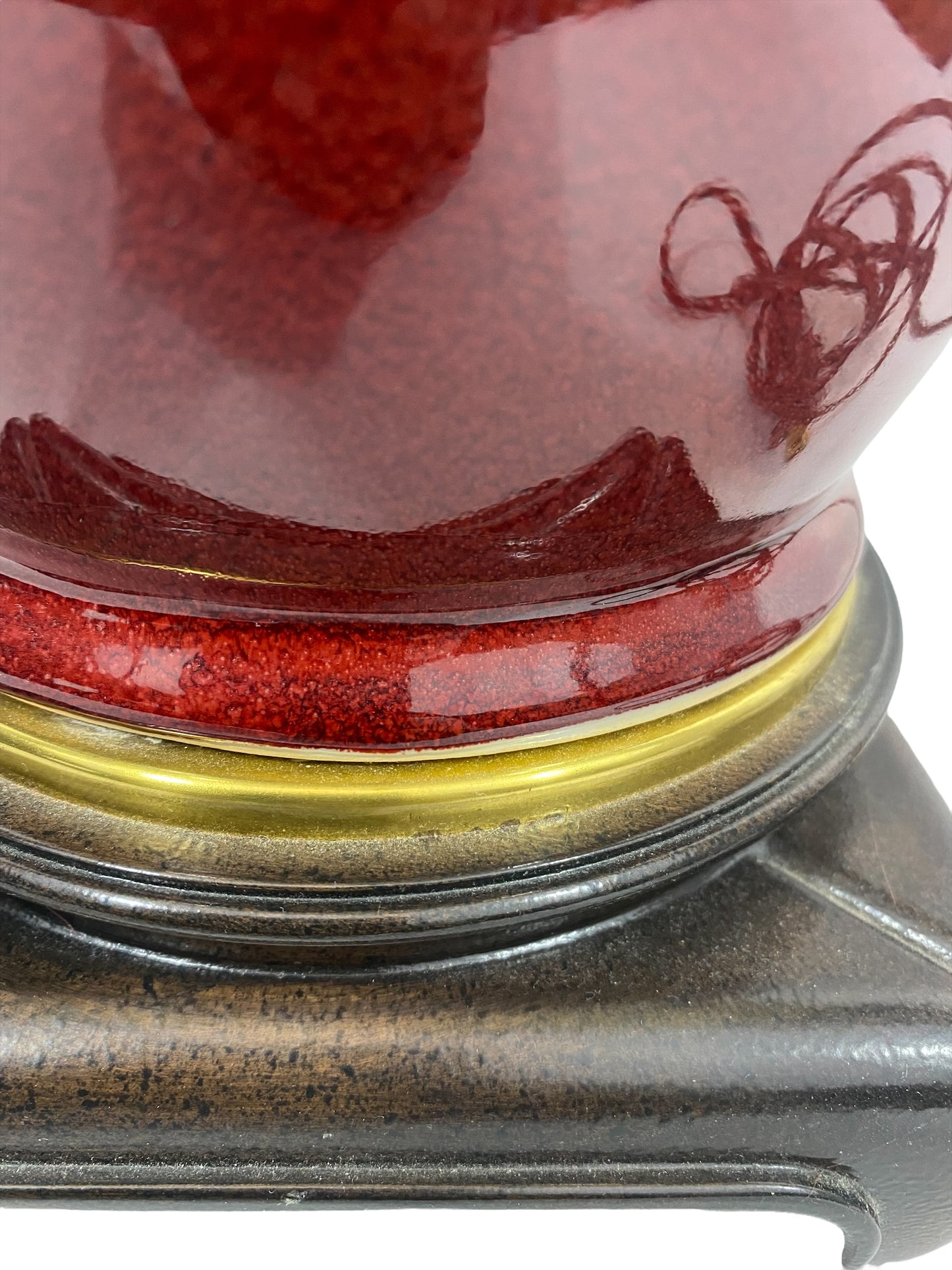 Mid Century Chinoiserie Oxblood Porcelain Lamp