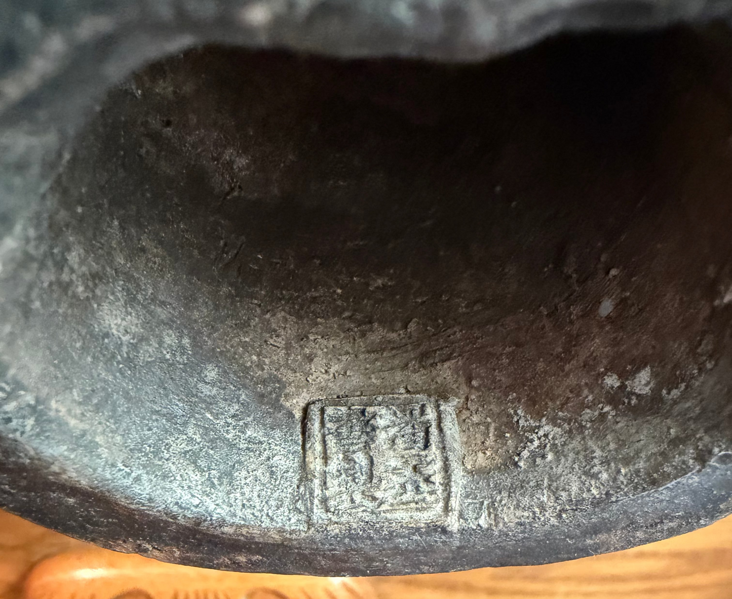 stamped Chinese mark on vintage ceramic figure