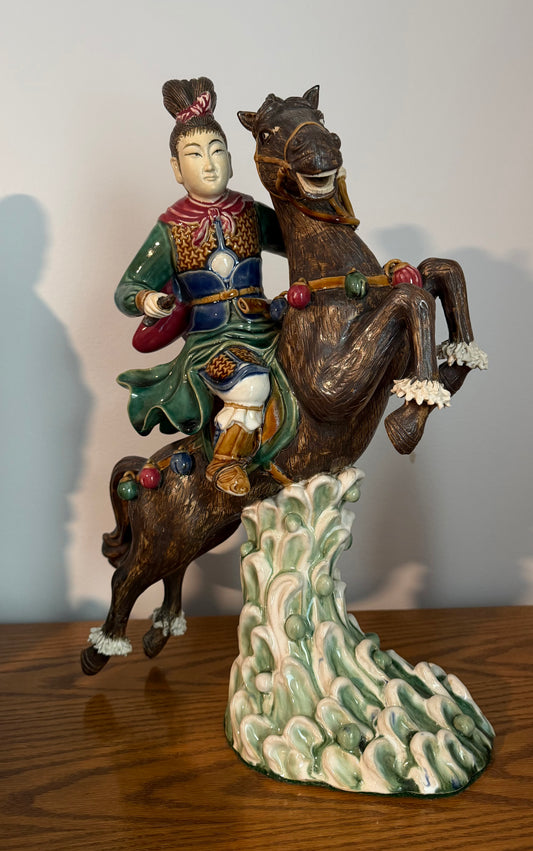 Vintage Chinese Roof Tile - Warrior on Horseback