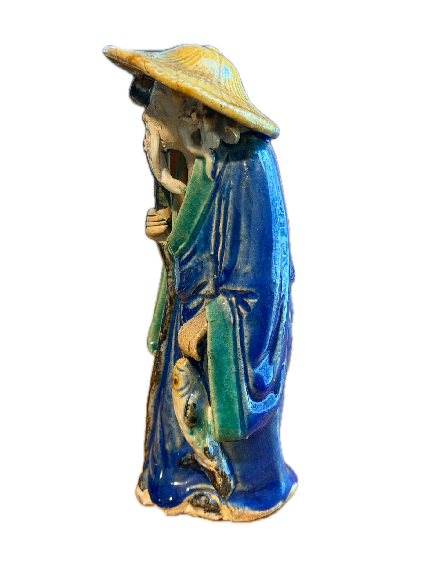 Antique Chinese Mudman - Fisherman with Staff