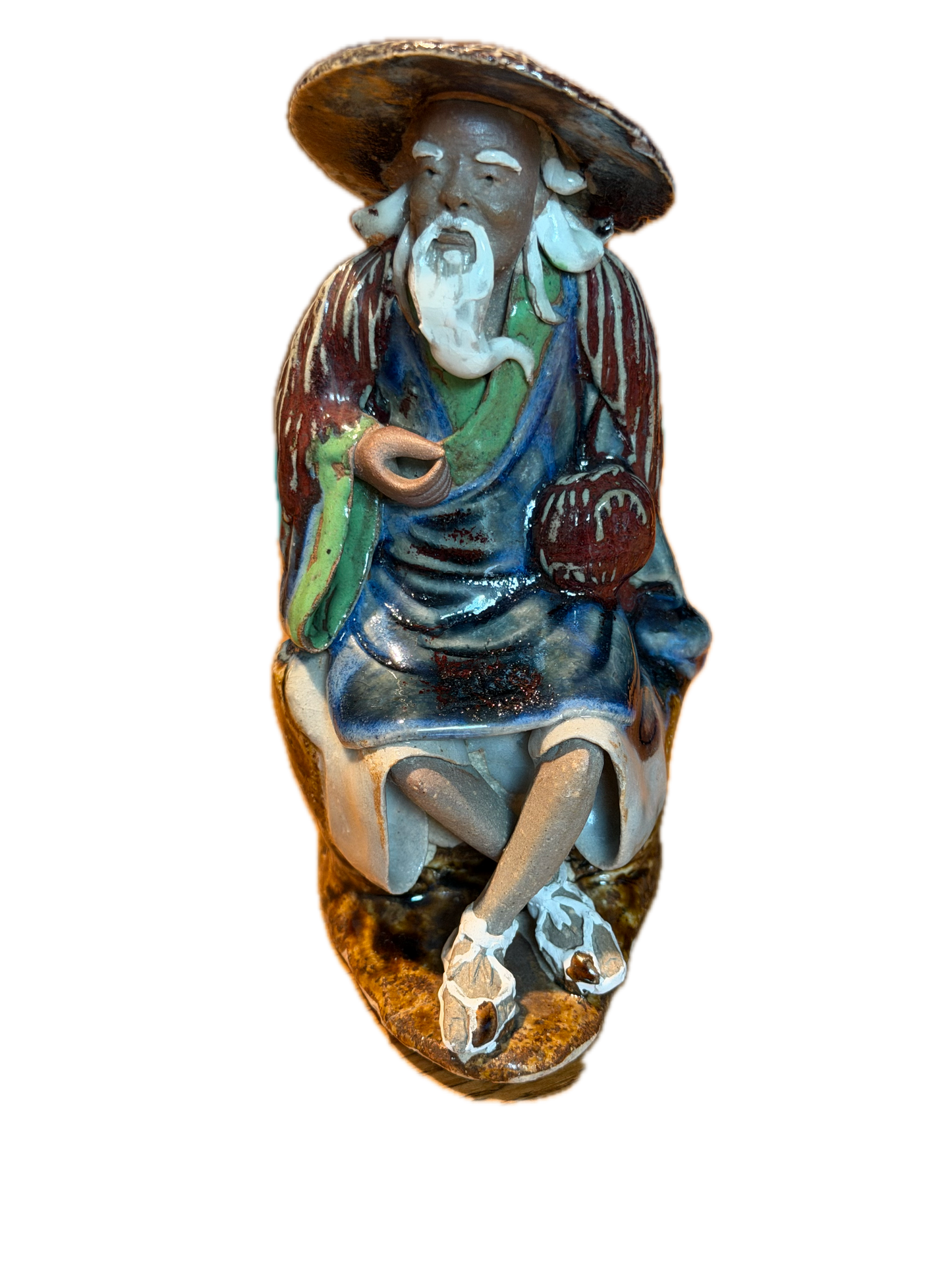 Antique Chinese Mudman - Wiseman Flambe
