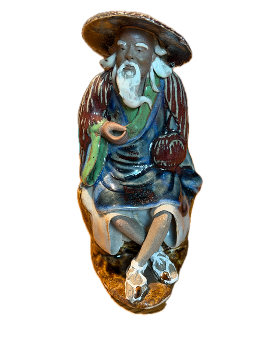 Antique Chinese Mudman - Wiseman Flambe
