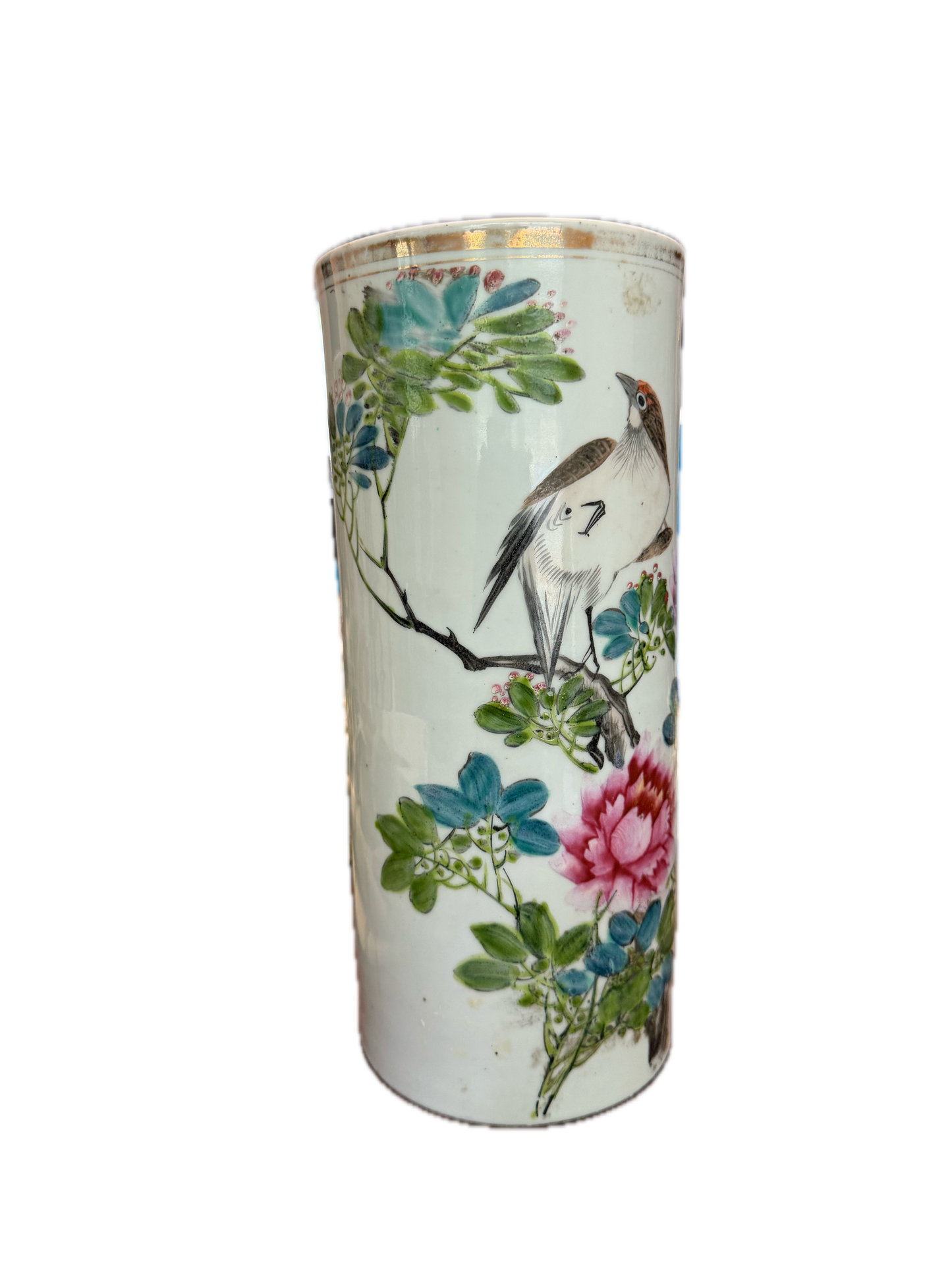 Republic Period Chinese Porcelain Hat Stand - Gilt Trim