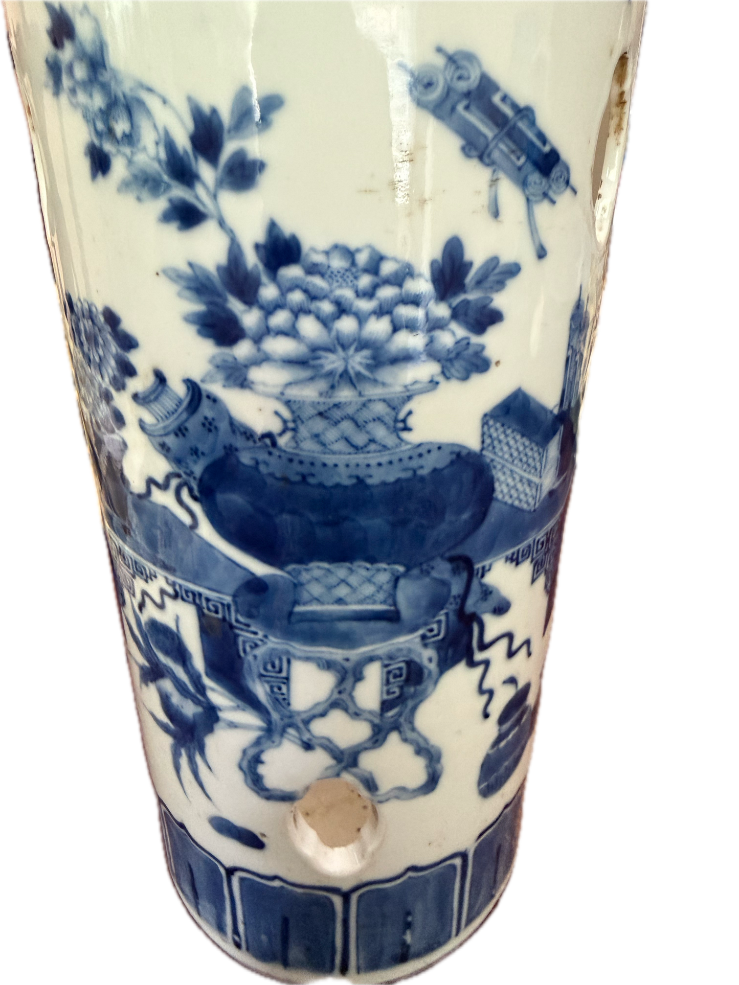 Pair of 19th C Blue and White Hat Stands