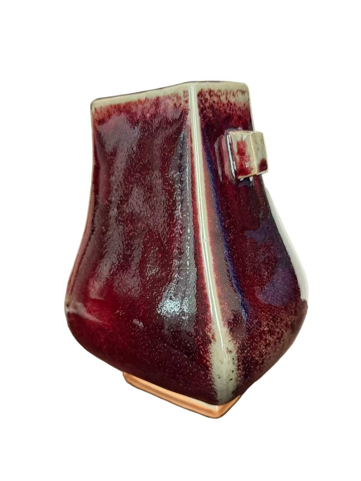 vase with red and green glaze