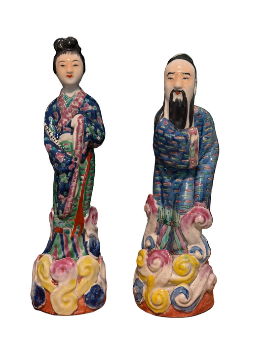 Late 19th Pair of Chinese Porcelain Statues