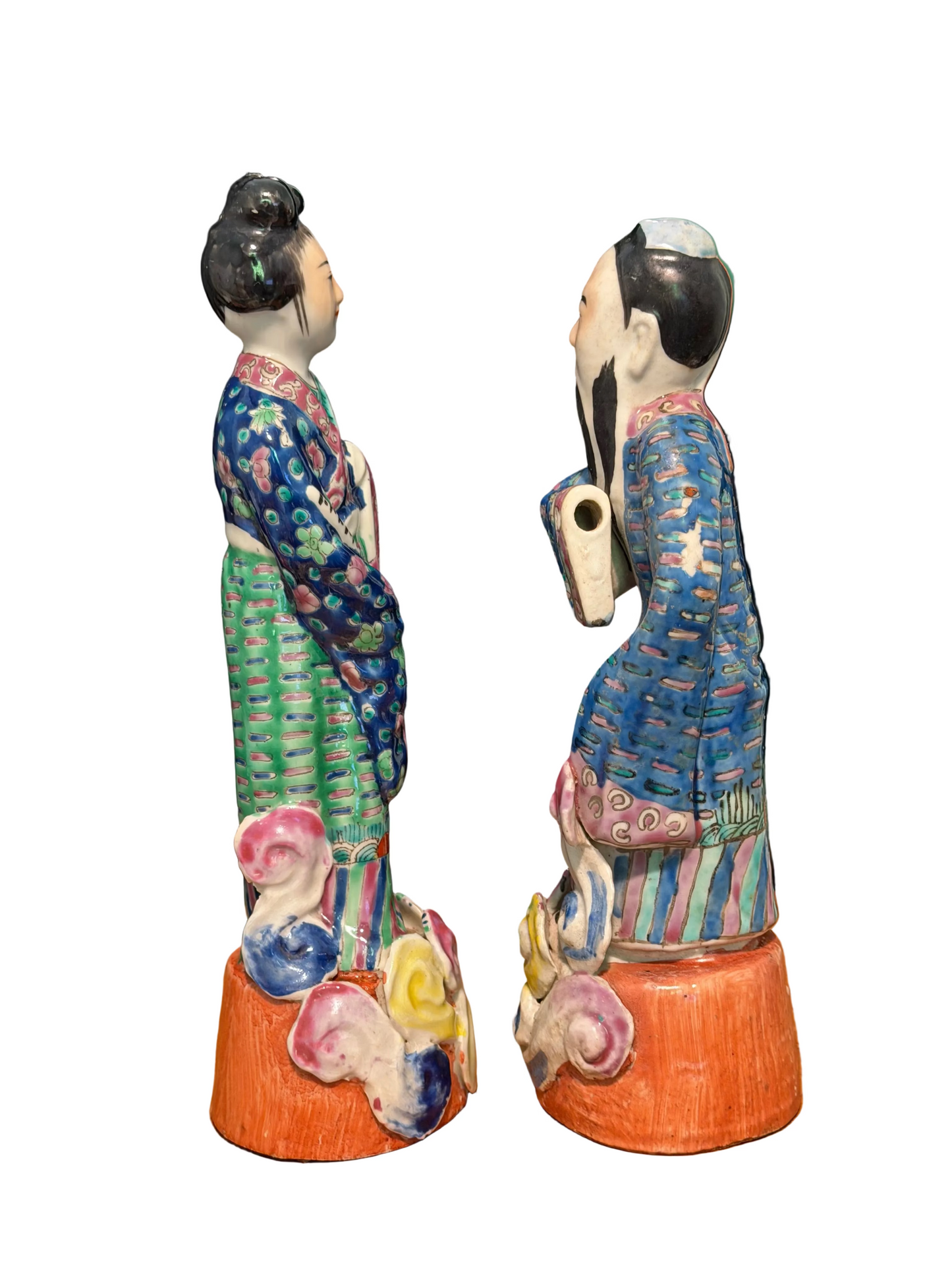 Late 19th Pair of Chinese Porcelain Statues