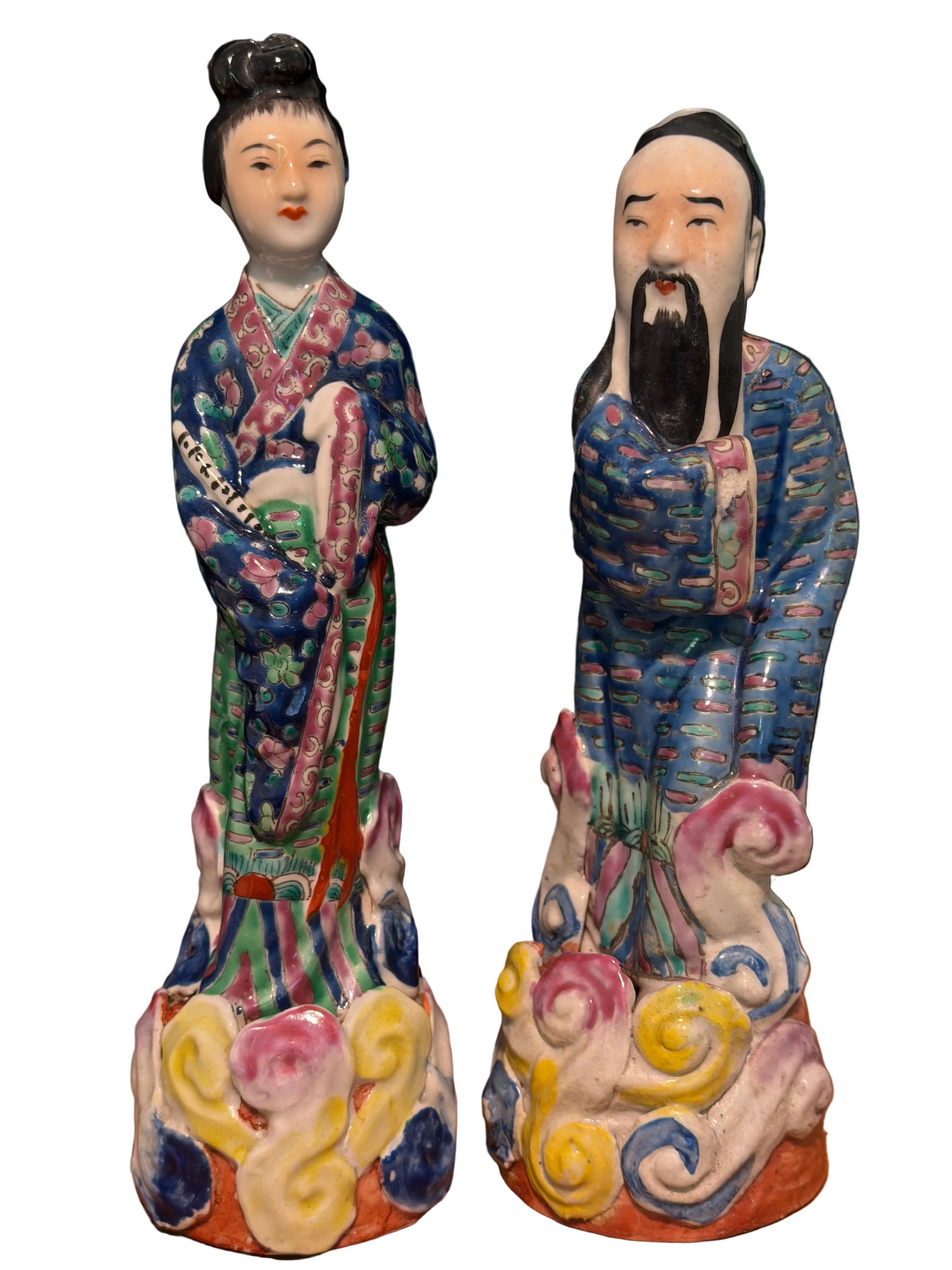 Late 19th Pair of Chinese Porcelain Statues