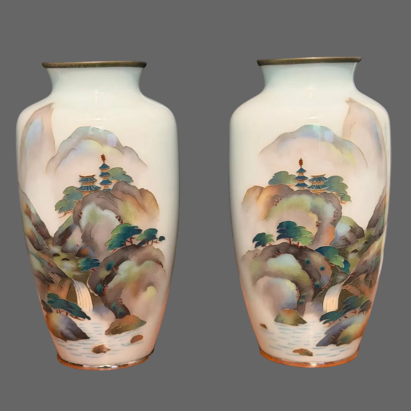 Pair of Japanese Cloisonne Vases
