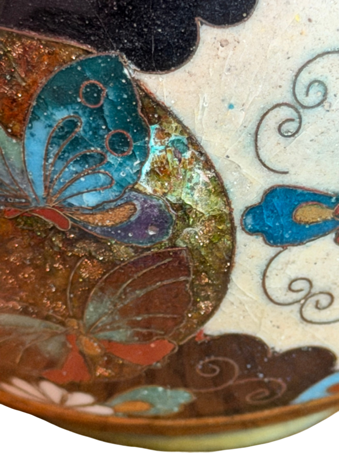 Butterfly Japanese Cloisonne Bottle Vase