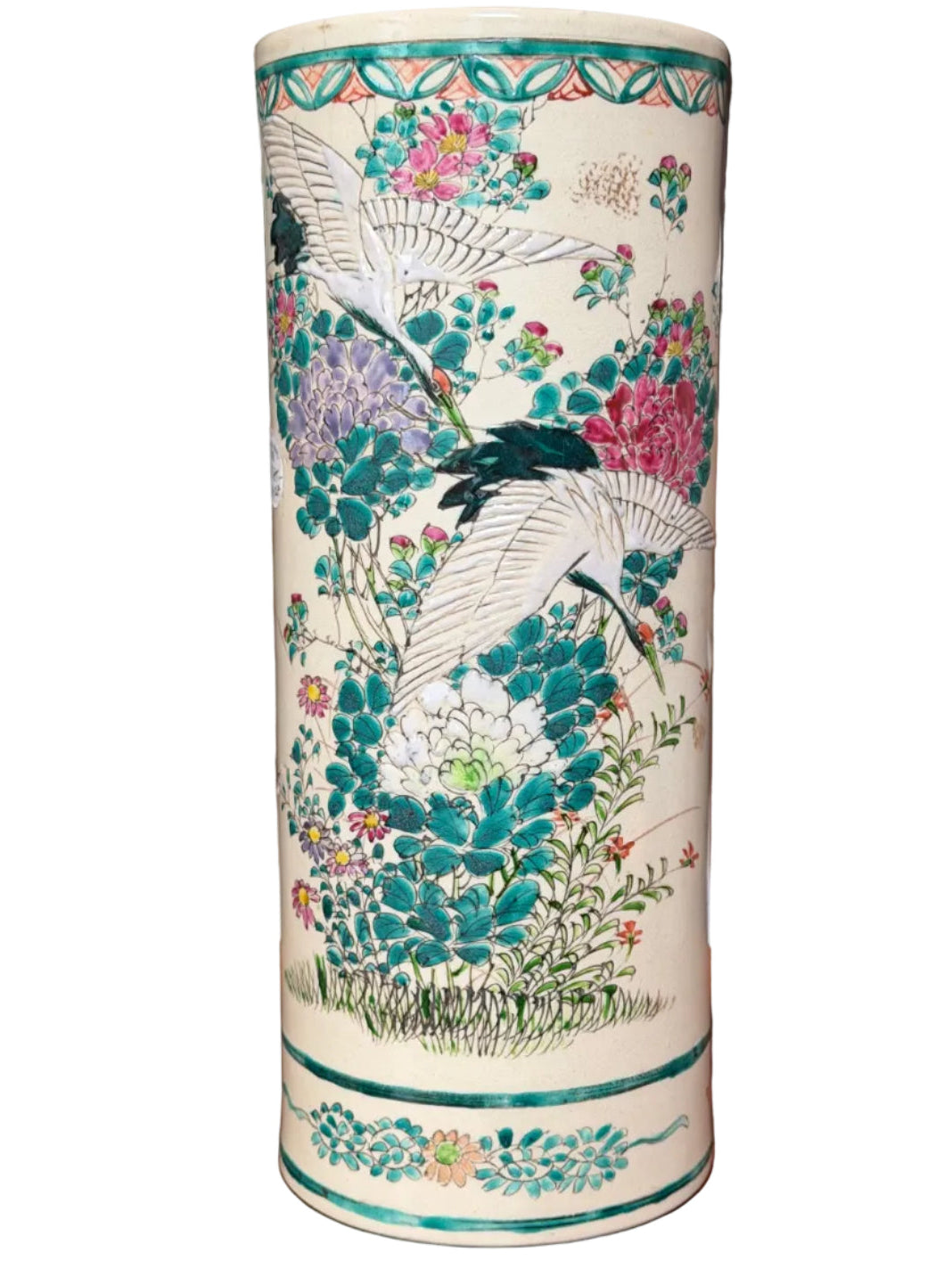 Meiji Period Kyo-Satsuma Vase
