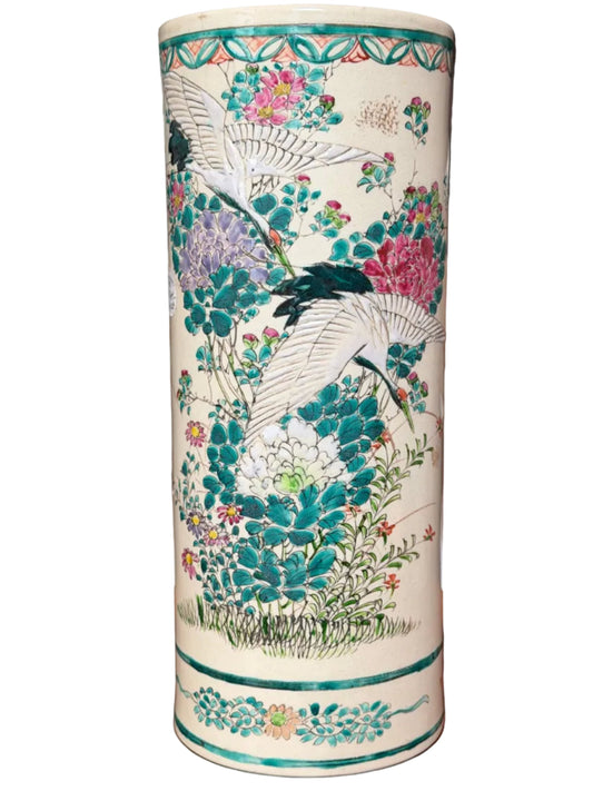 Meiji Period Kyo-Satsuma Vase