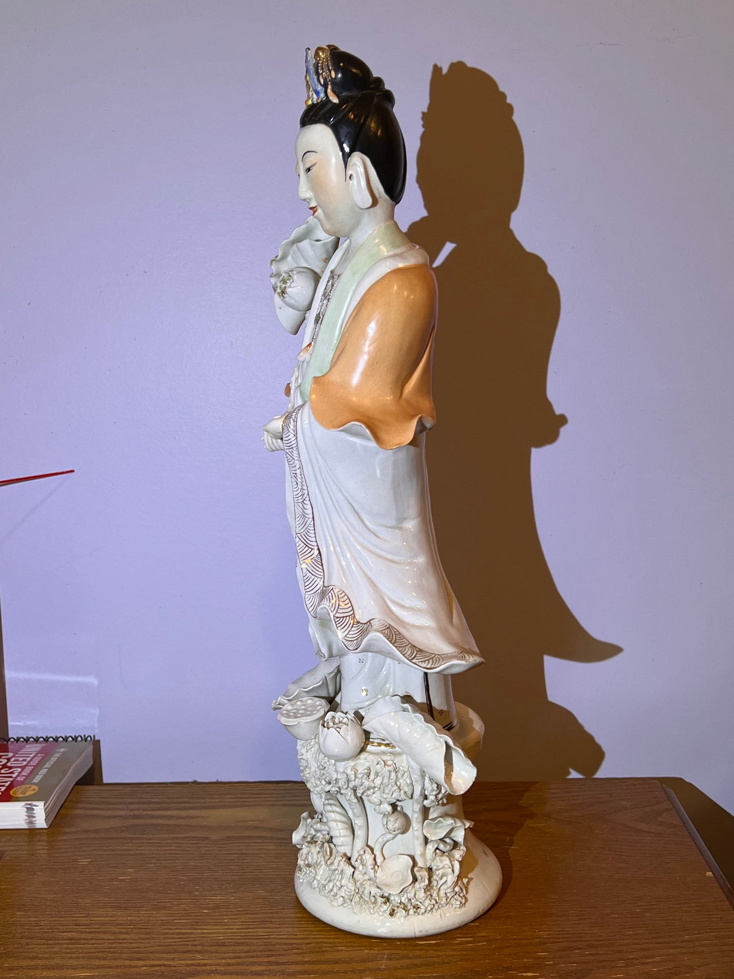Antique Guan Yin Porcelain Statue