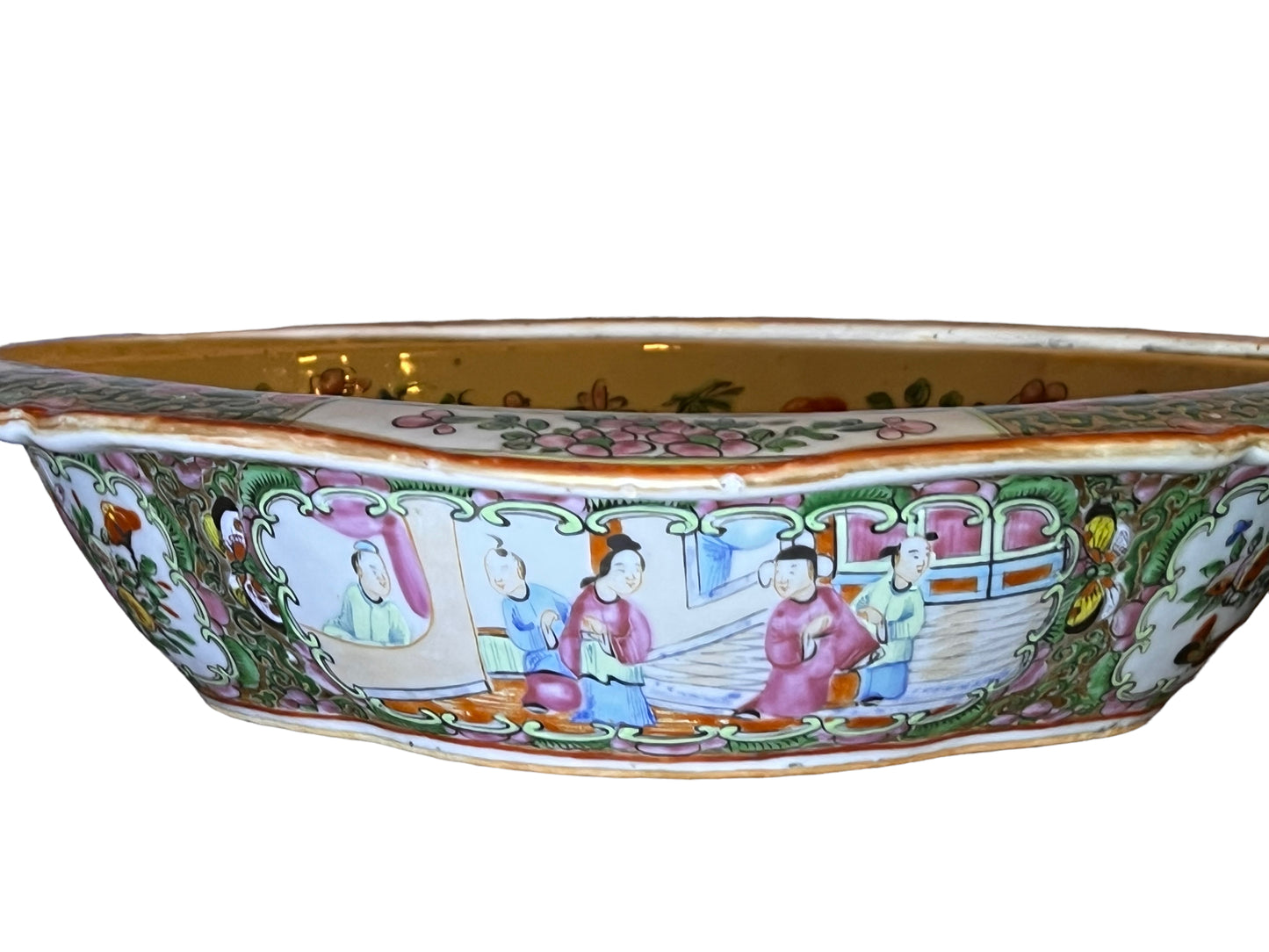 19th Century Rose Mandarin Porcelain Covered Dish