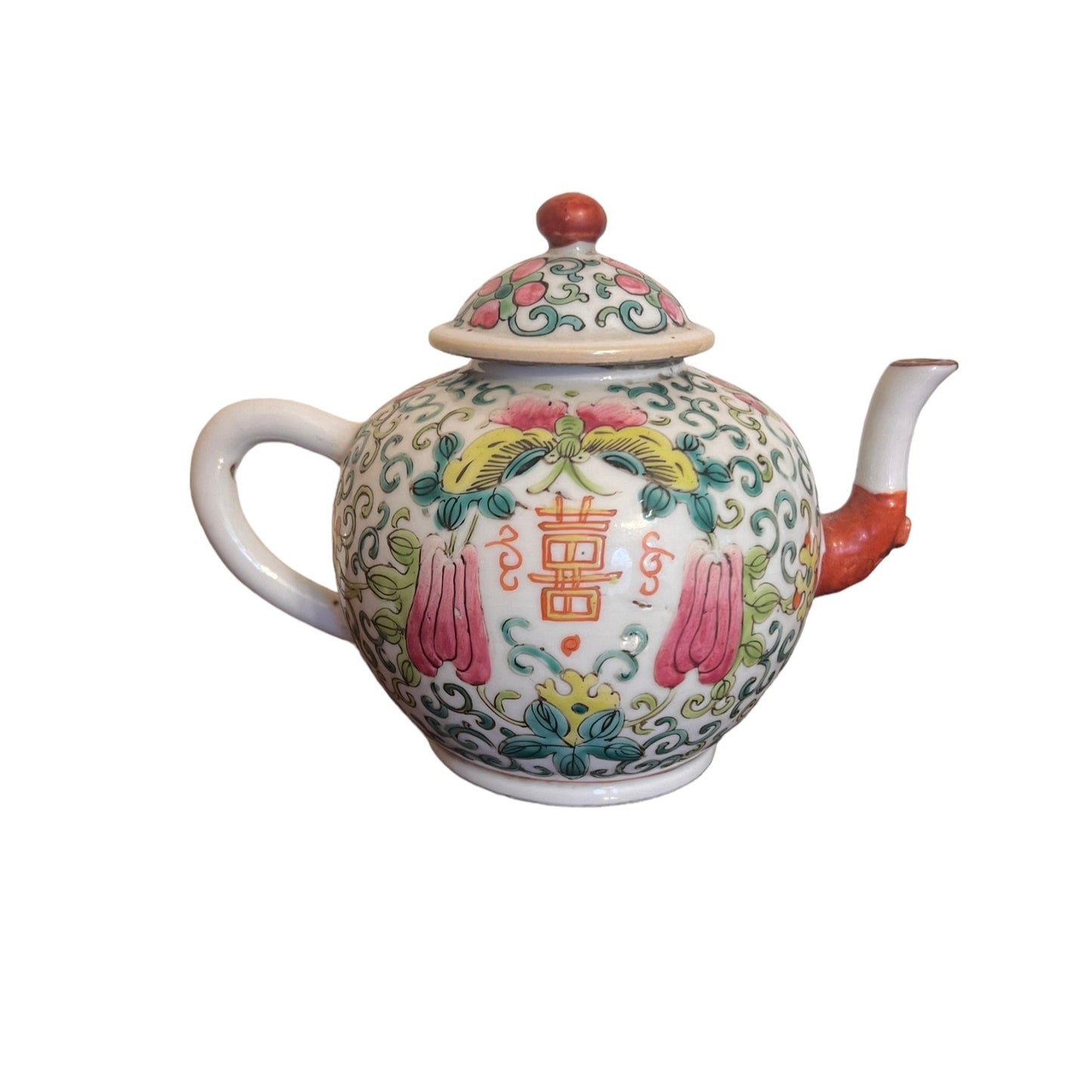 19th C Famille Rose Chinese Porcelain Teapot