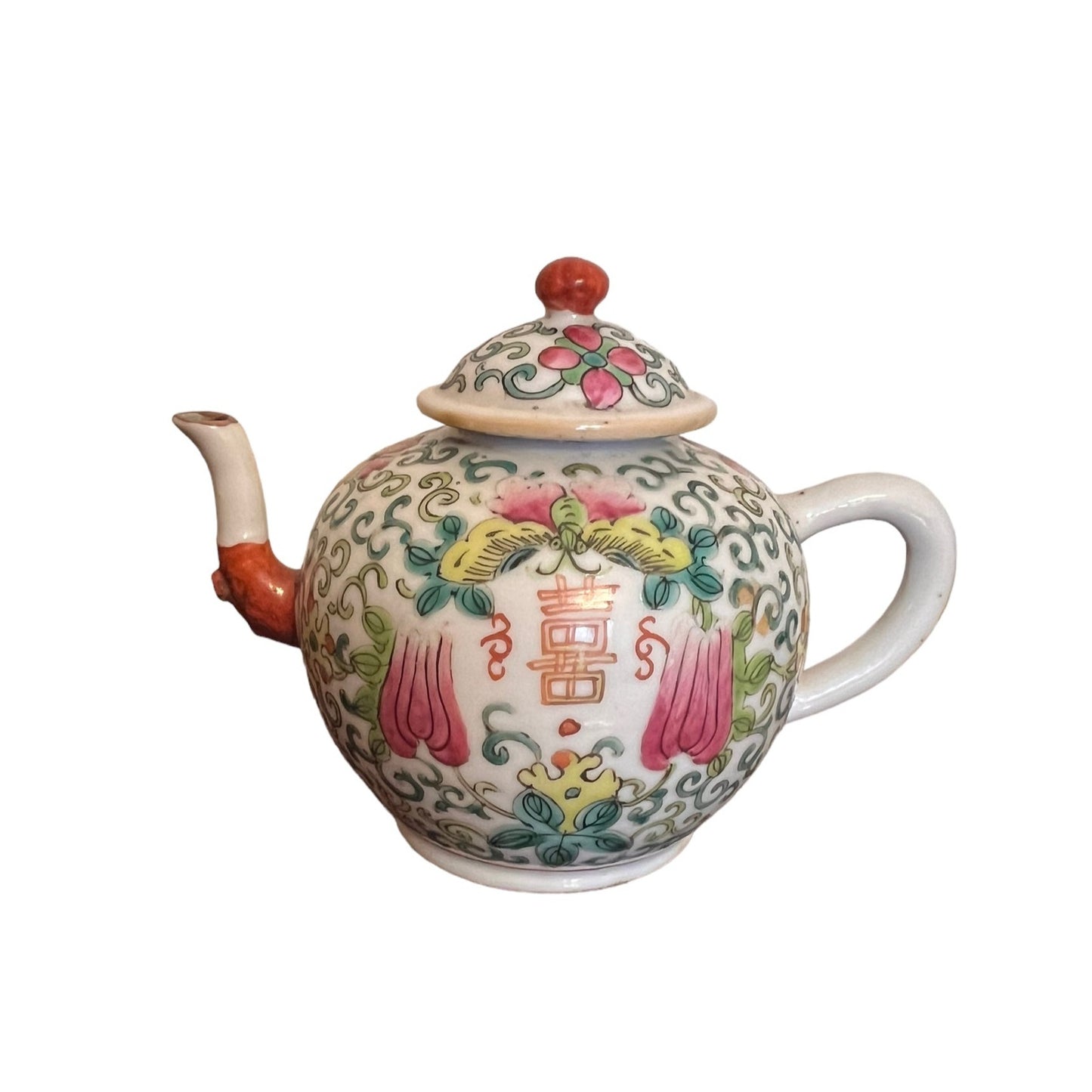 19th C Famille Rose Chinese Porcelain Teapot