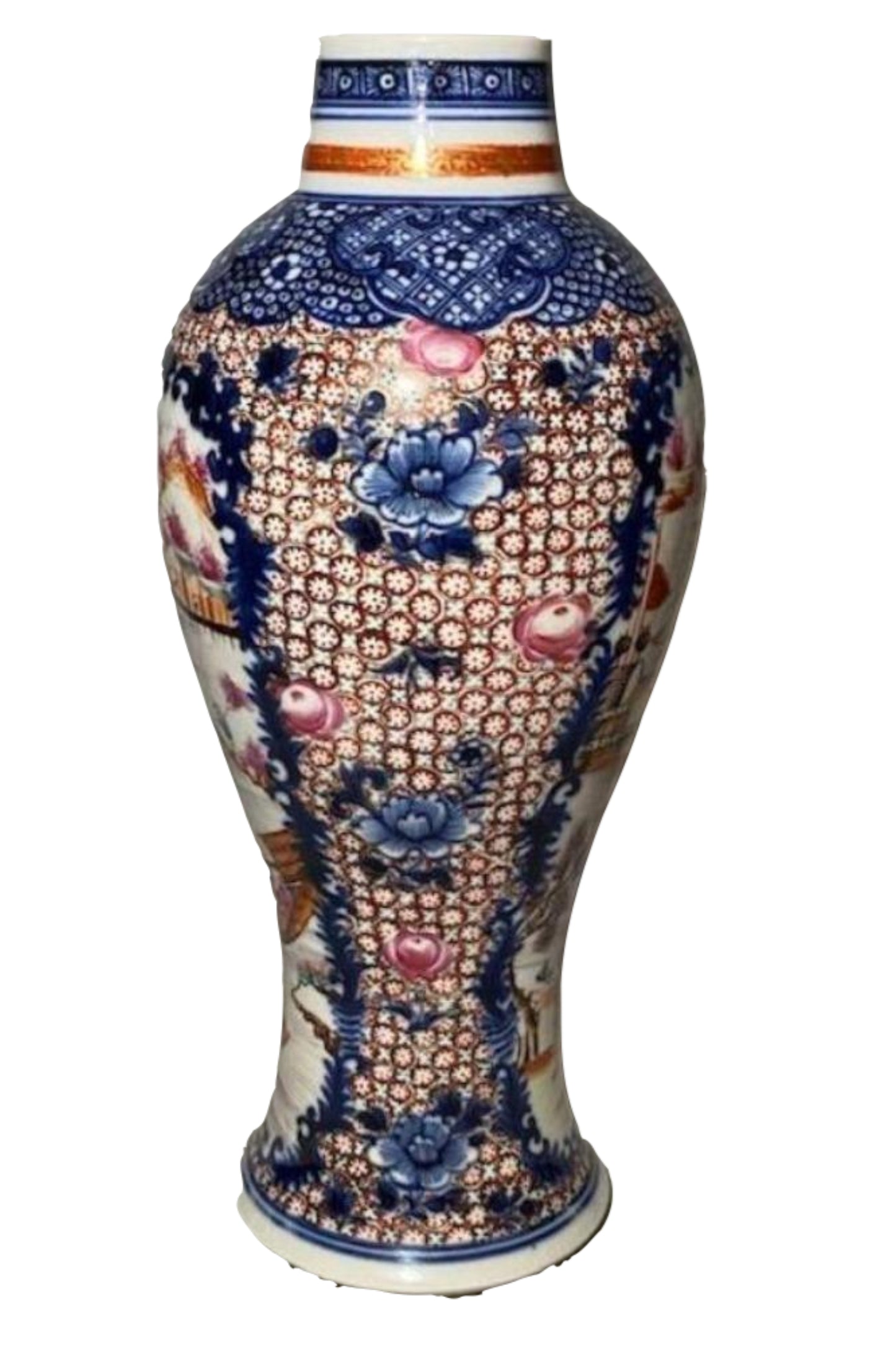 18th C Rose Mandarin Chinese Porcelain Vase