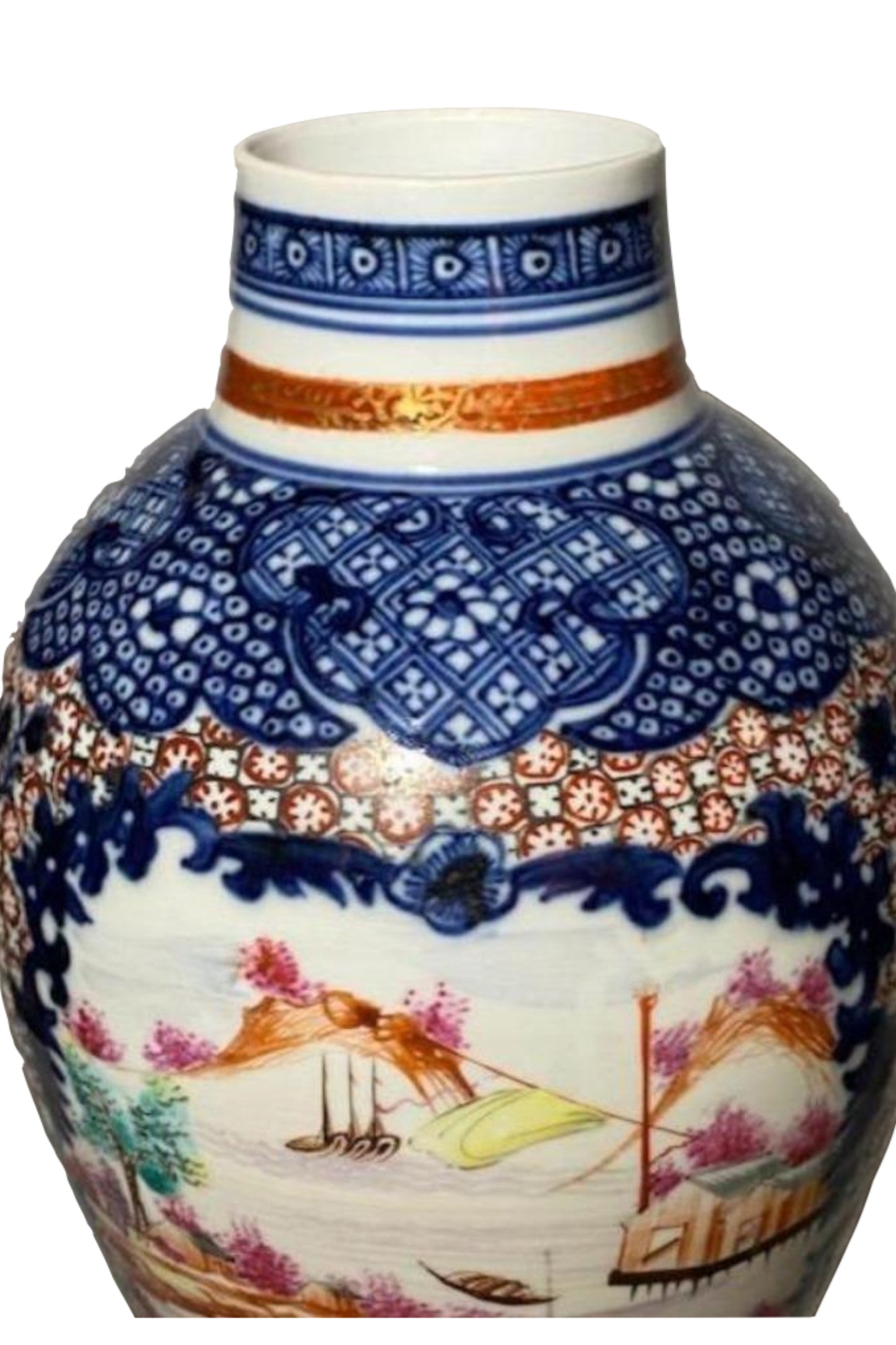 18th C Rose Mandarin Chinese Porcelain Vase