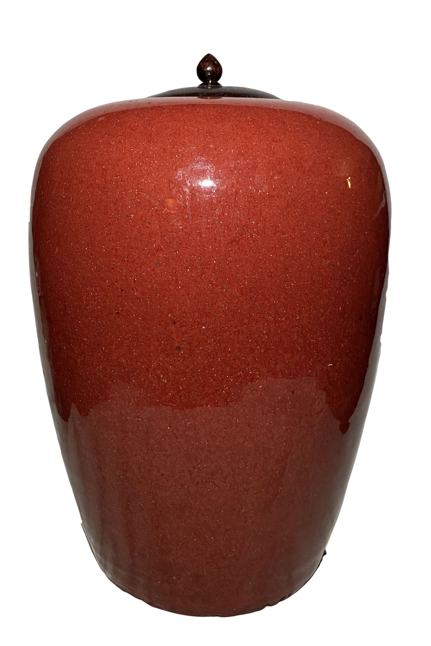 19th Century Chinese Ox Blood Melon Jar