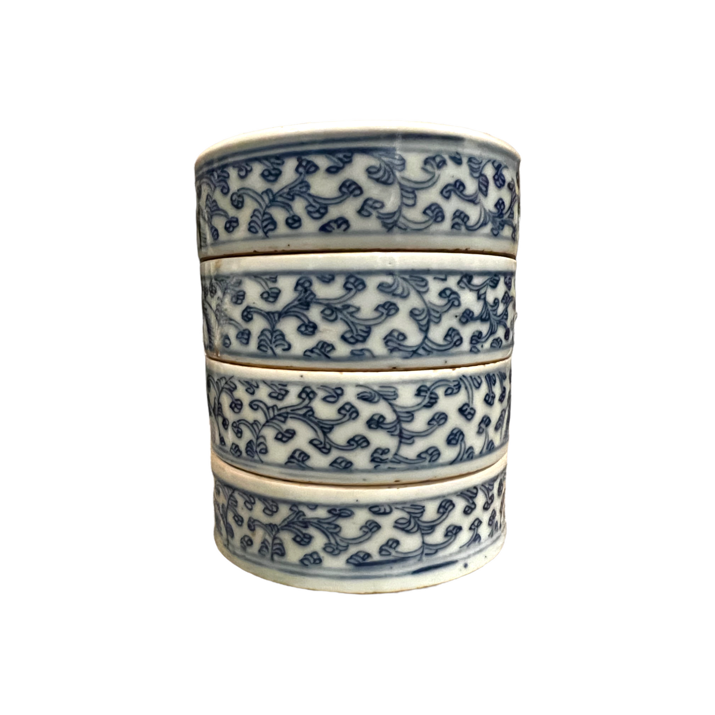 19th C Blue and White Chinese Porcelain Tiered Box