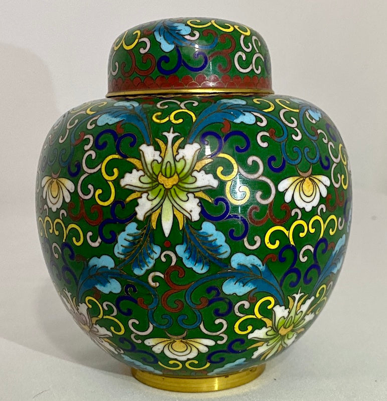 19th C Chinese Cloisonne Ginger Jar