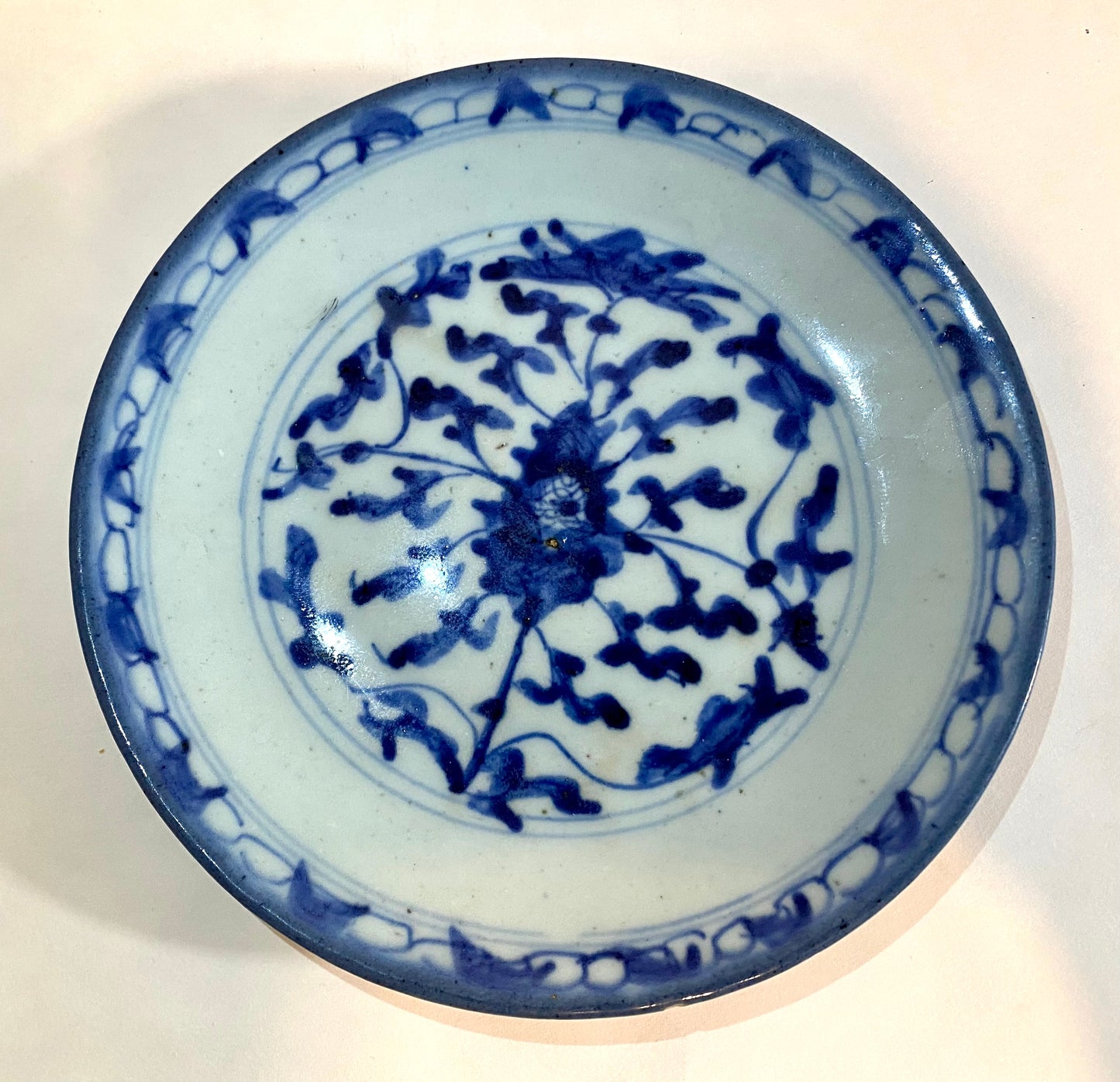 Ming Dynasty Blue and White Minyao Dish Marked