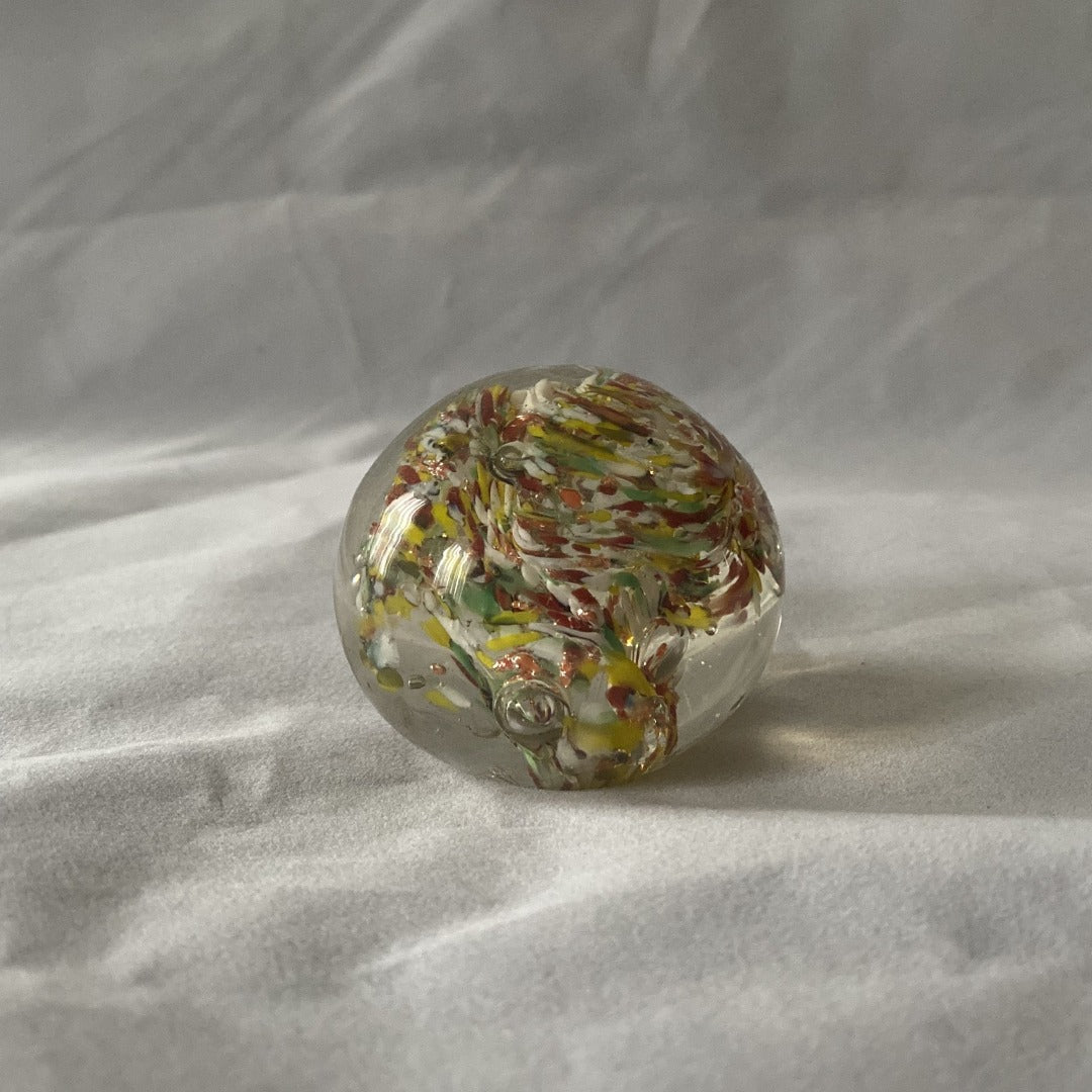 Vintage Abstract Art Glass Paperweight