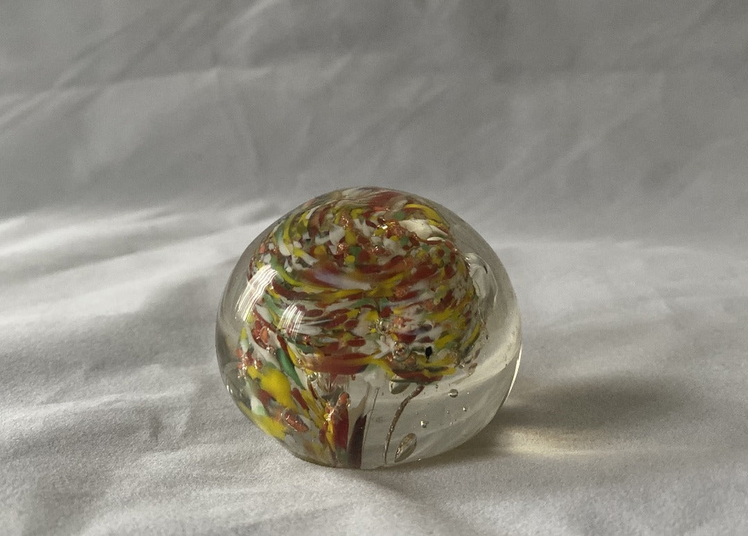 Vintage Abstract Art Glass Paperweight
