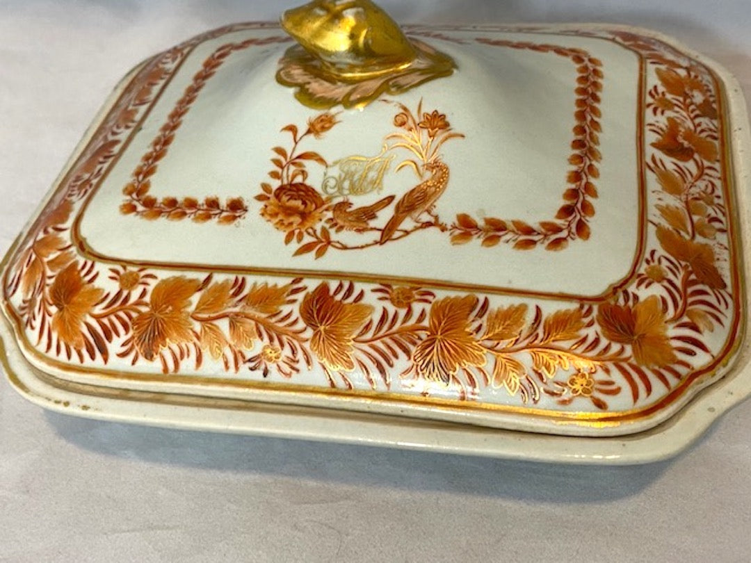 Sacred Bird and Flower Chinese Export Covered Dish