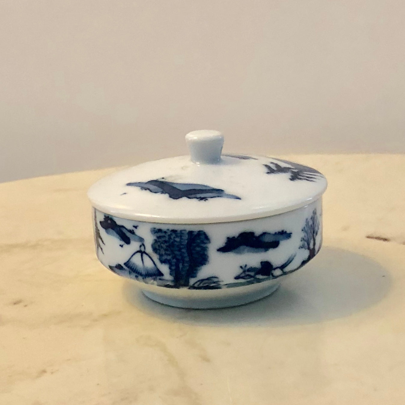 Japanese Blue and White Porcelain Trinket Box