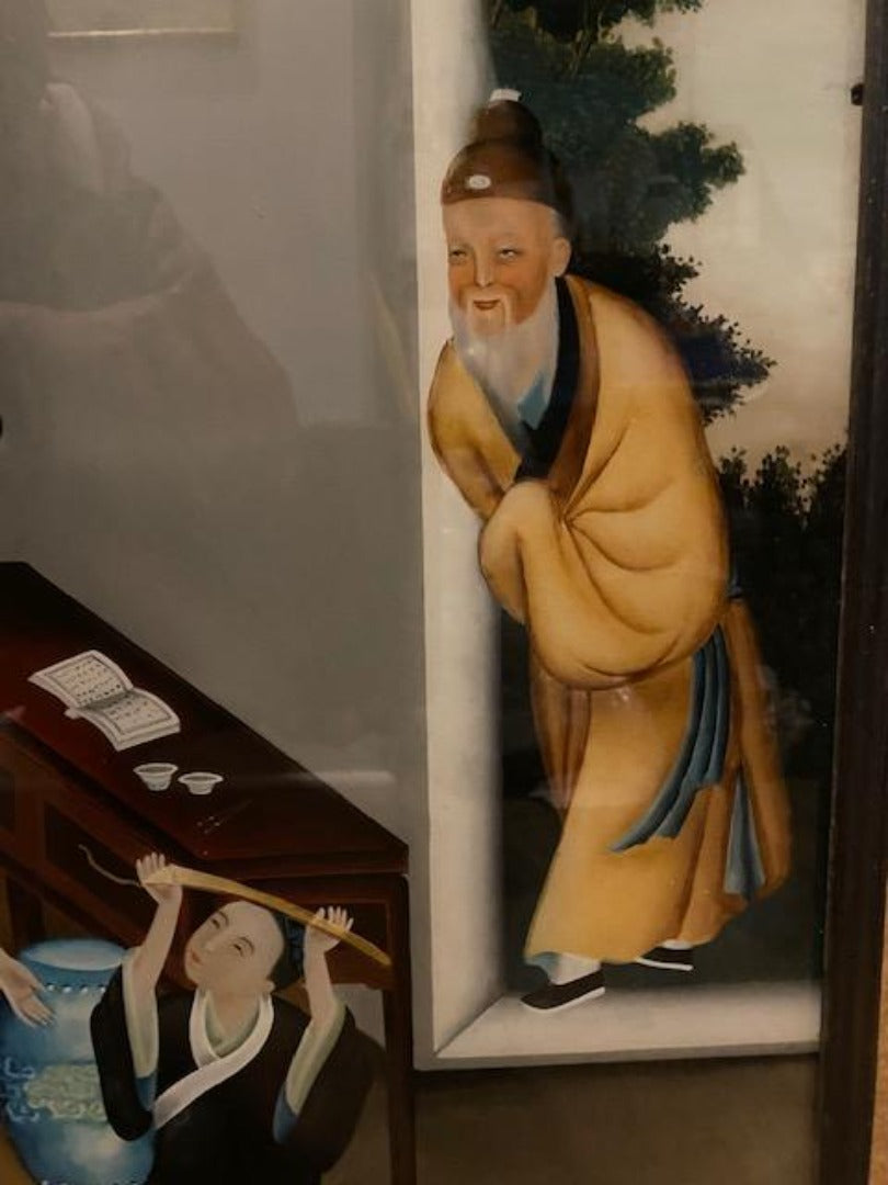 19th Century Chinese Reverse Glass Painting