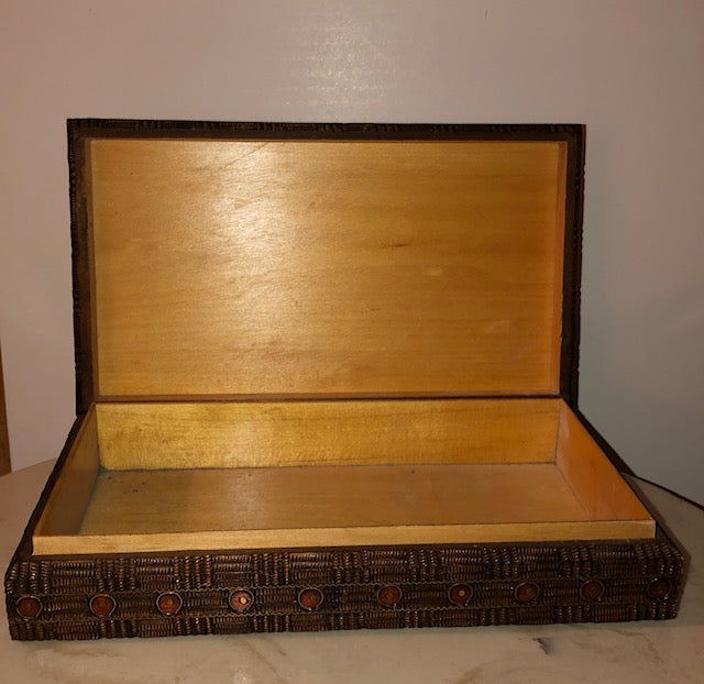 Polish Inlaid Wood and Brass Trinket Box