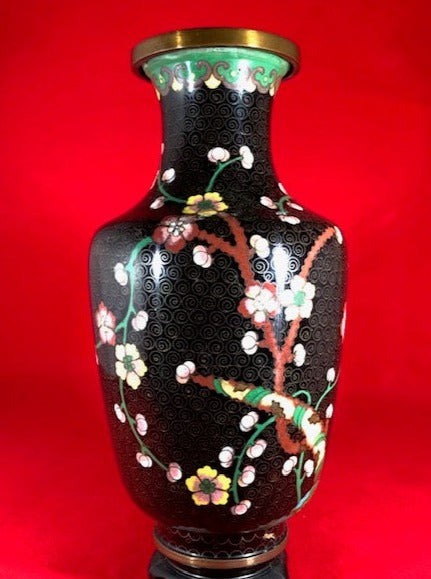 Antique Cloisonne Vase Black