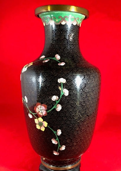Antique Cloisonne Vase Black