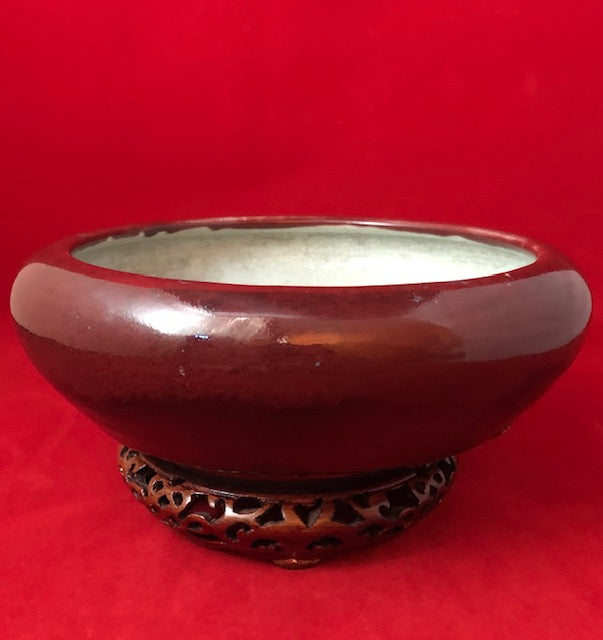 Antique Sang de Boeuf Alms Bowl 19th Century