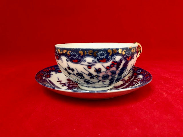 Occupied Japan Teacup and Saucer Gilded Handle and Highlights