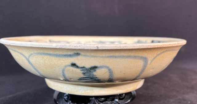 Ming Crackle Glaze Blue and White Chinese Porcelain Bowl