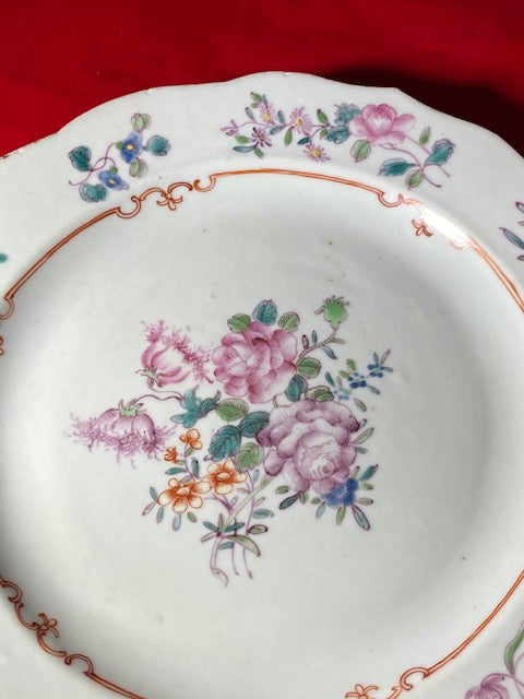 Famille Rose Porcelain Plate Qing Dynasty Yongzheng Period