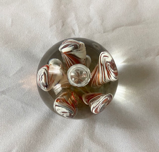 Vintage Controlled Bubble Art Glass Paperweight