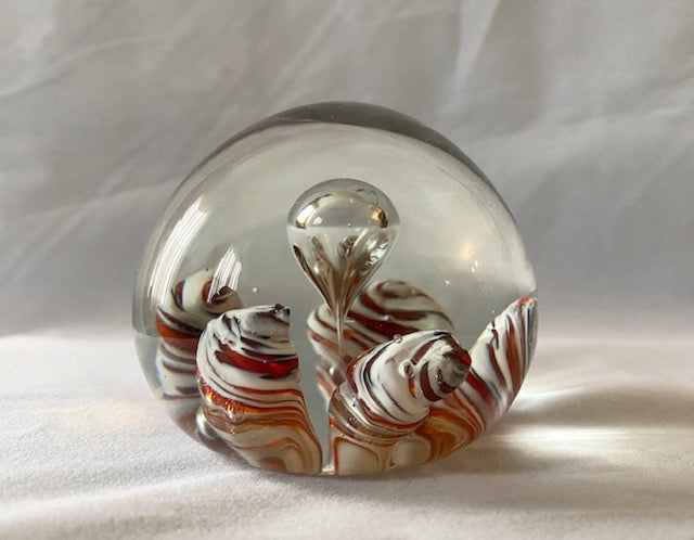Vintage Controlled Bubble Art Glass Paperweight