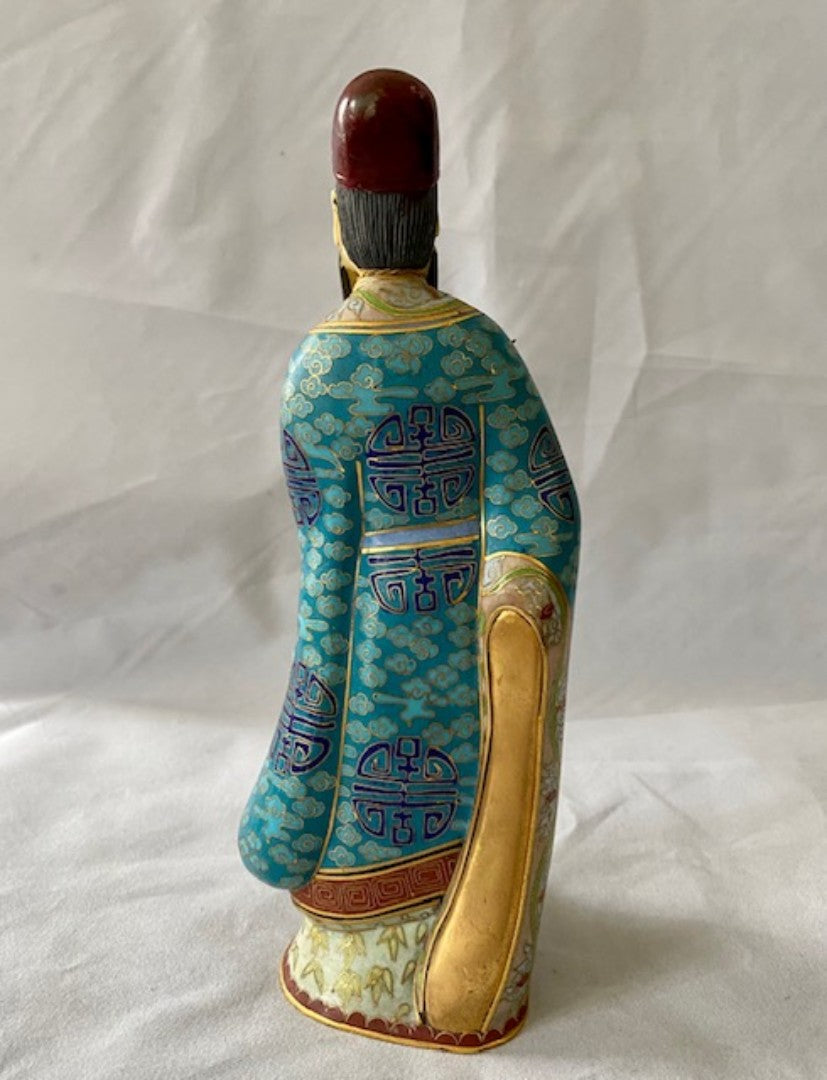 Late 19th Early 20th C Chinese Cloisonne Immortal Figure
