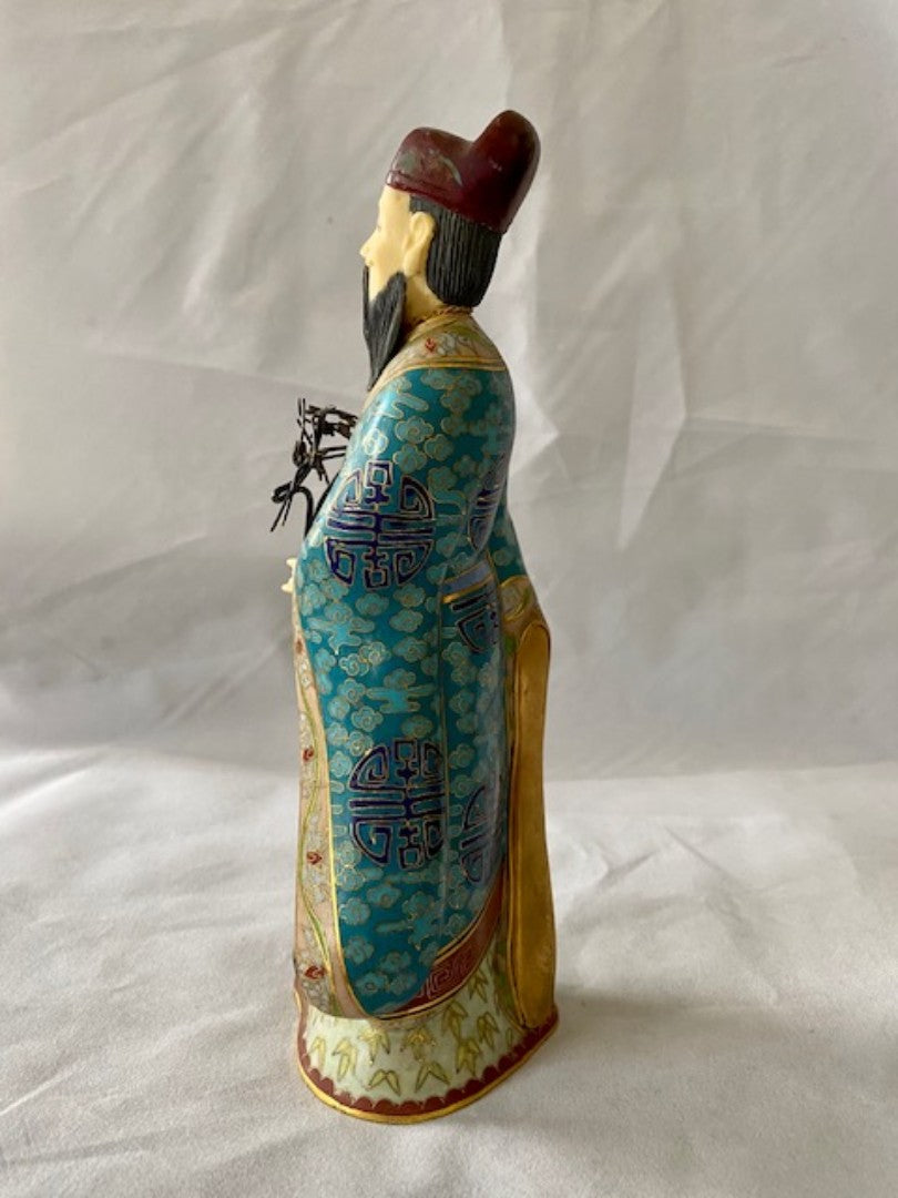 Late 19th Early 20th C Chinese Cloisonne Immortal Figure