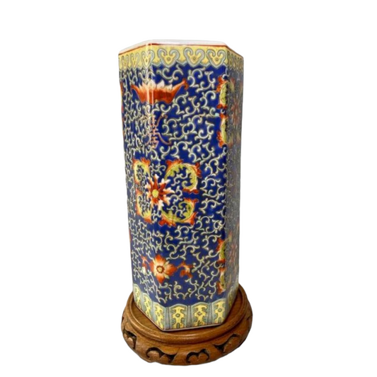 20th C Chinese Porcelain Hat Stand Vase