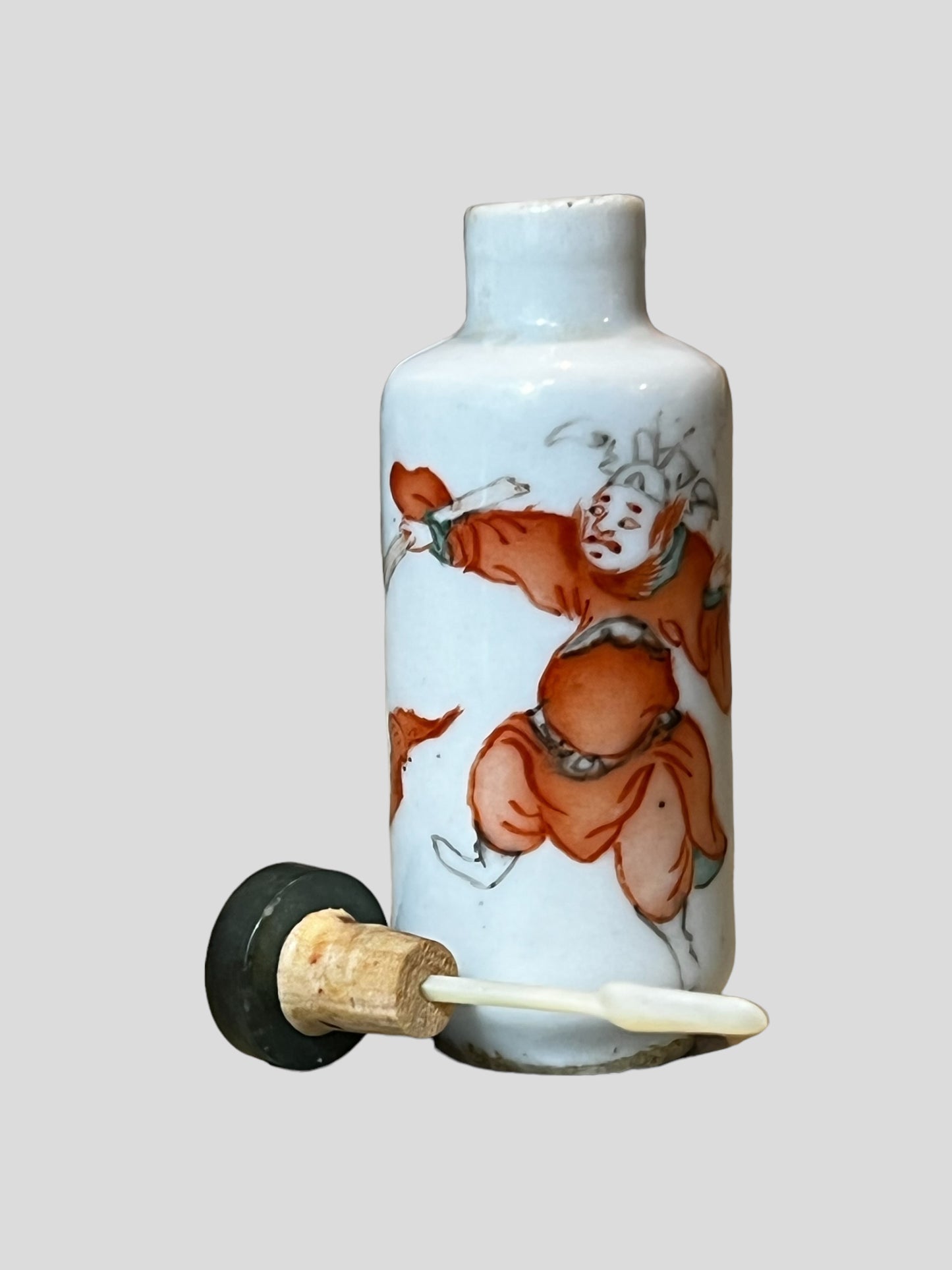 19th C Iron Red Decorated Porcelain Snuff Bottle