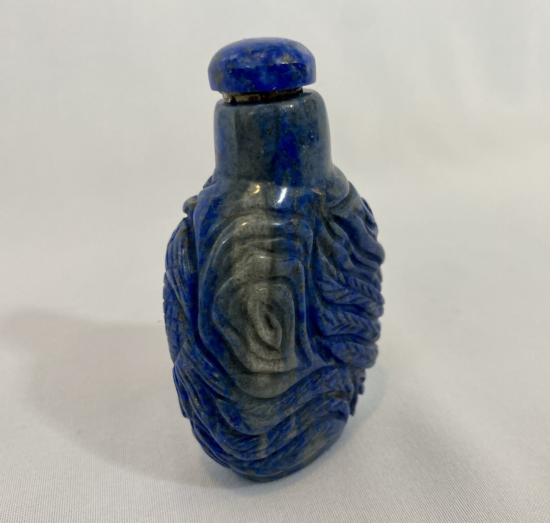 Carved Lapis Lazuli Snuff Bottle