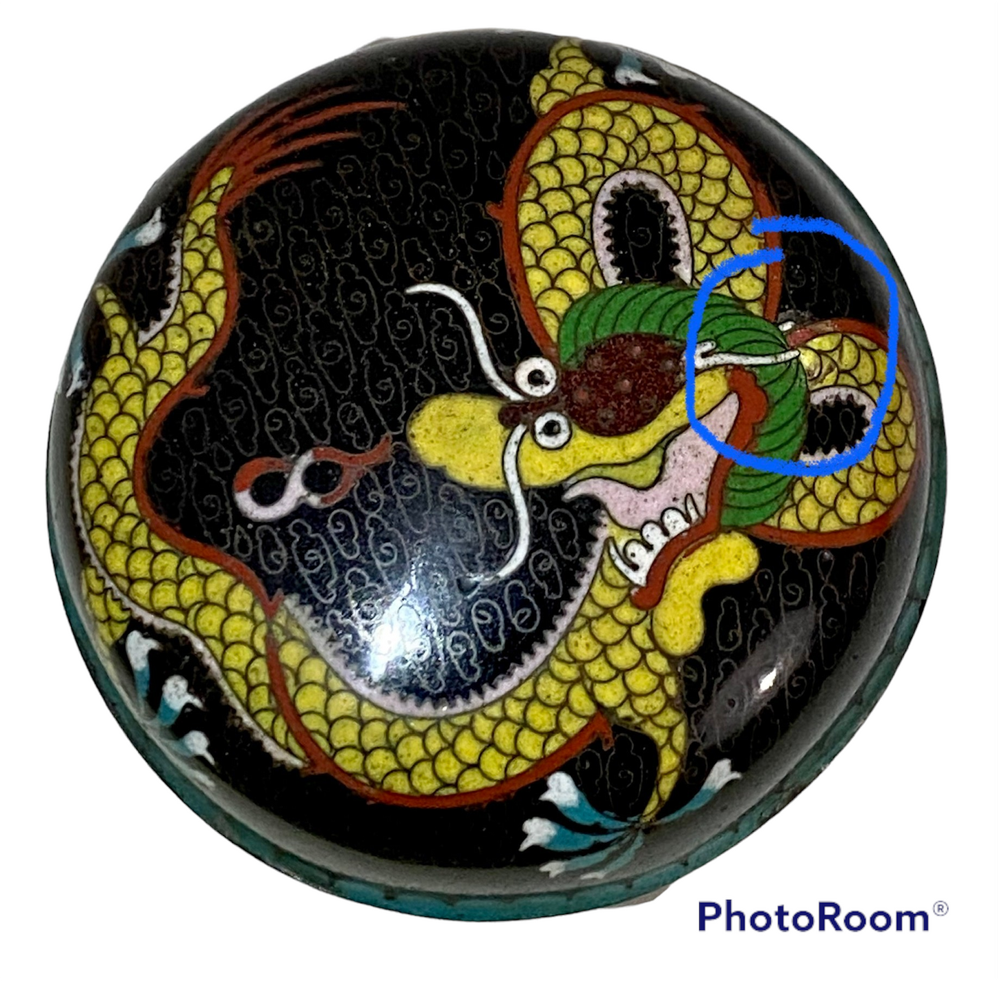 19th Century Chinese Cloisonne Dragon Lidded Box